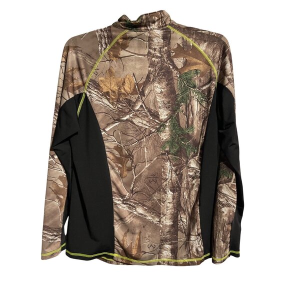 Realtree Quarter Zip Camouflage Long Sleeve Performance Shirt Men M Scent Factor - Picture 2 of 9